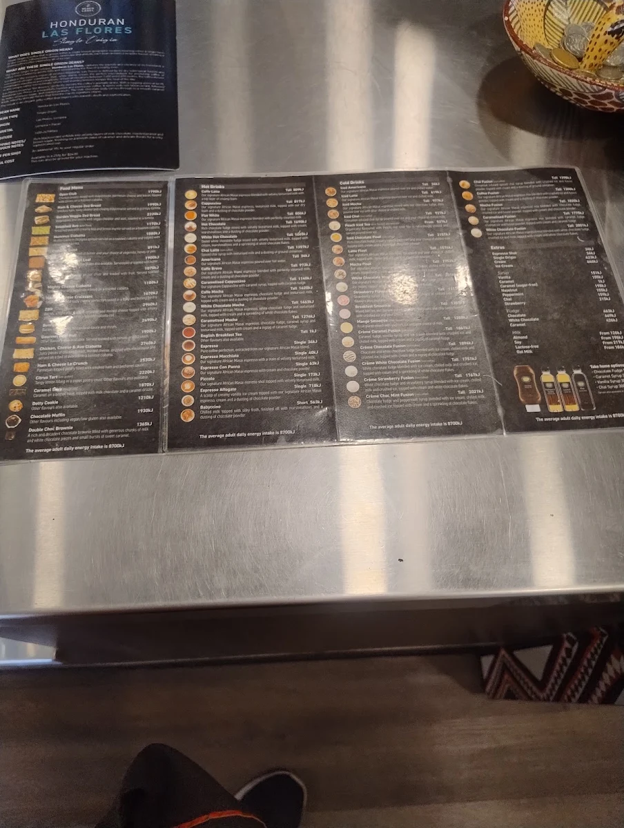 Menu, Zarraffa's Coffee Karawatha