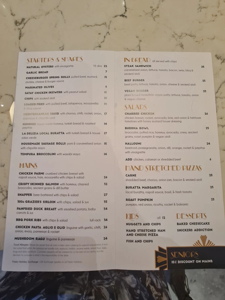 Menu, Como Hotel