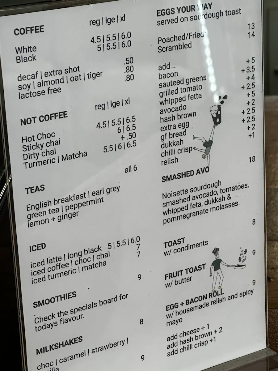 Menu, HomeGround Coffee