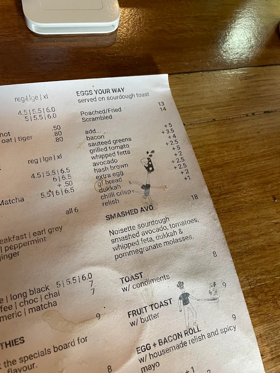 Menu, HomeGround Coffee