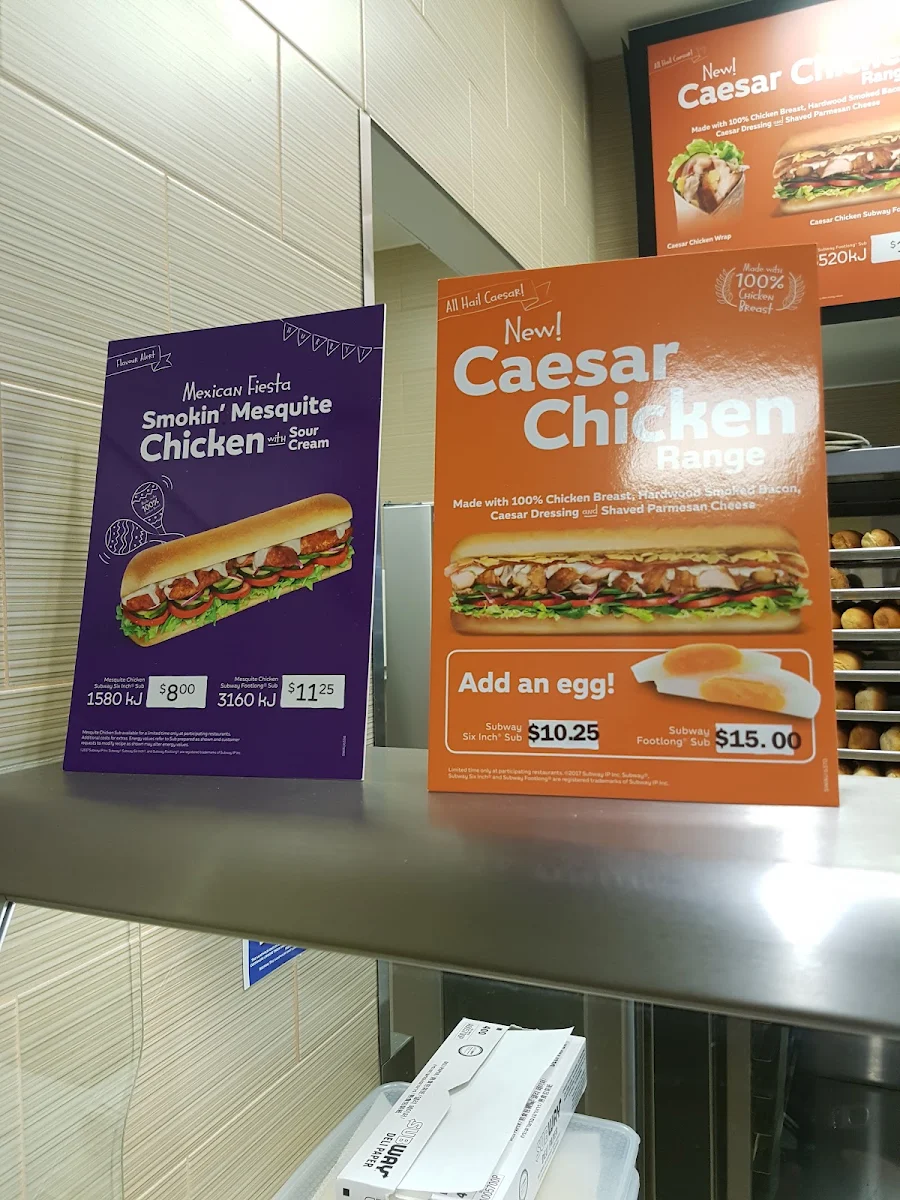 Menu, Subway
