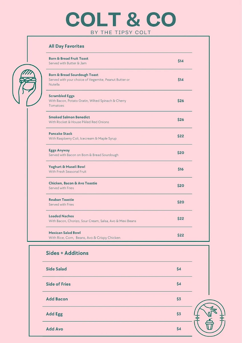 Menu, Colt & Co