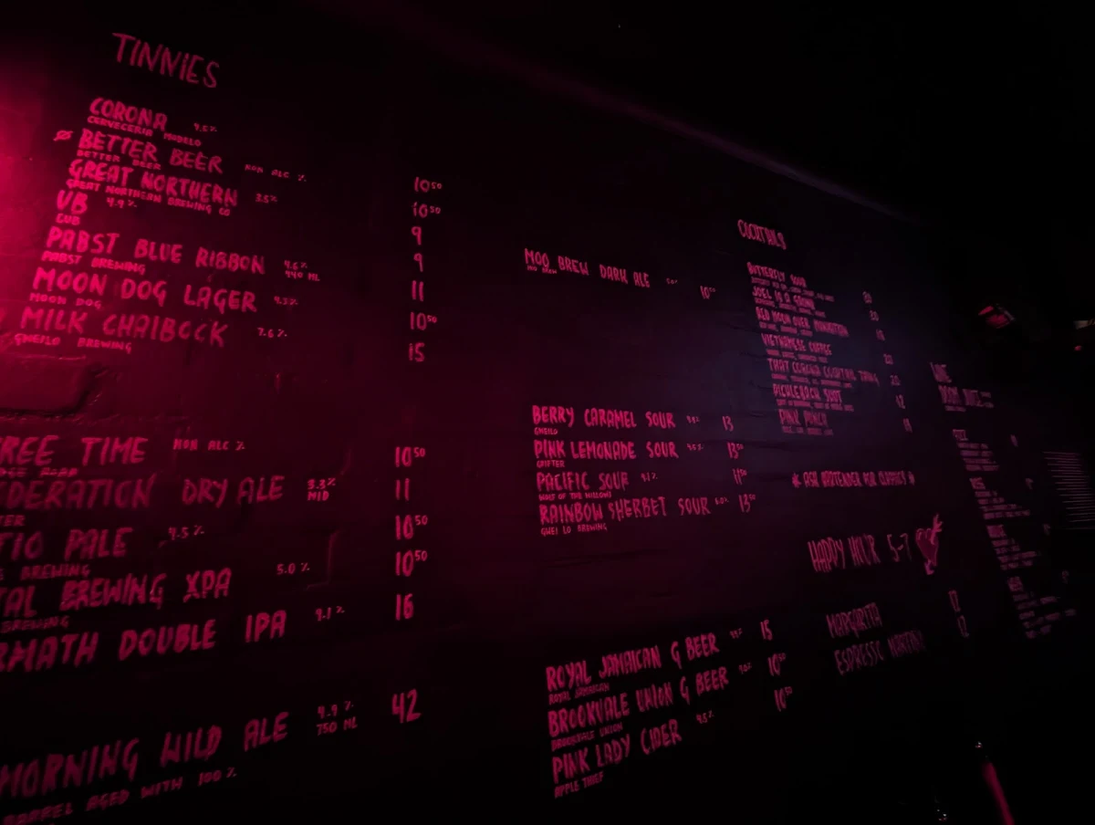 Menu, Void Bar