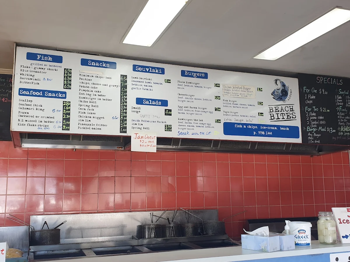 Menu, Altona Beach Bites