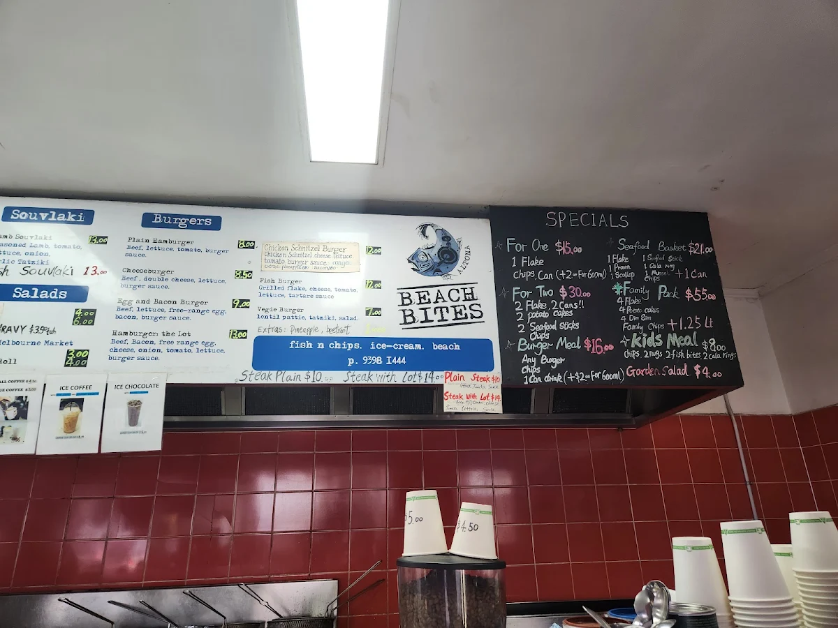 Menu, Altona Beach Bites