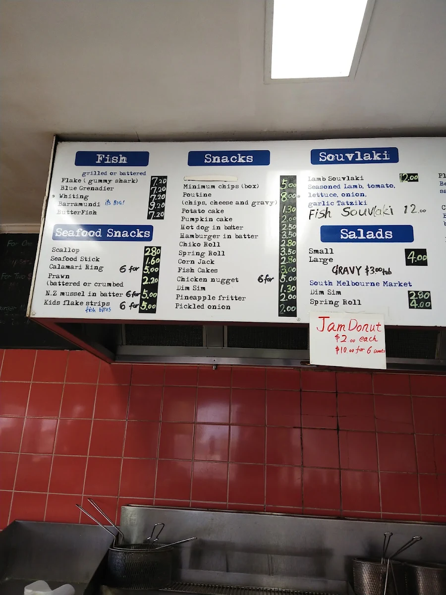 Menu, Altona Beach Bites