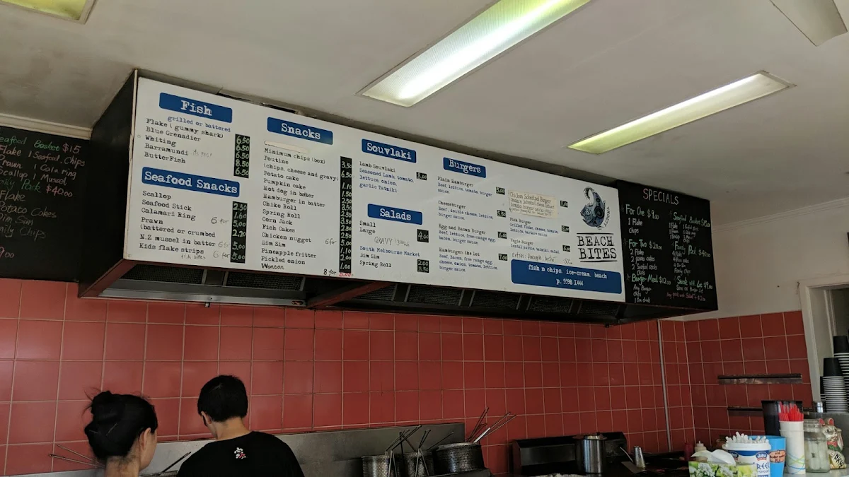 Menu, Altona Beach Bites