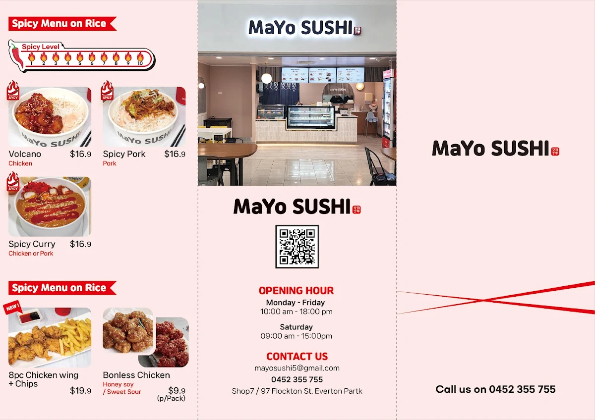 Menu, MaYo Sushi