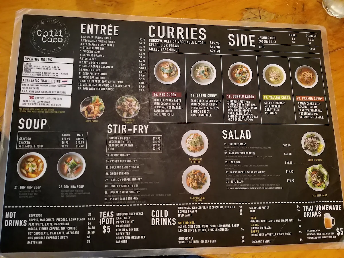 Menu, CHILI COCO