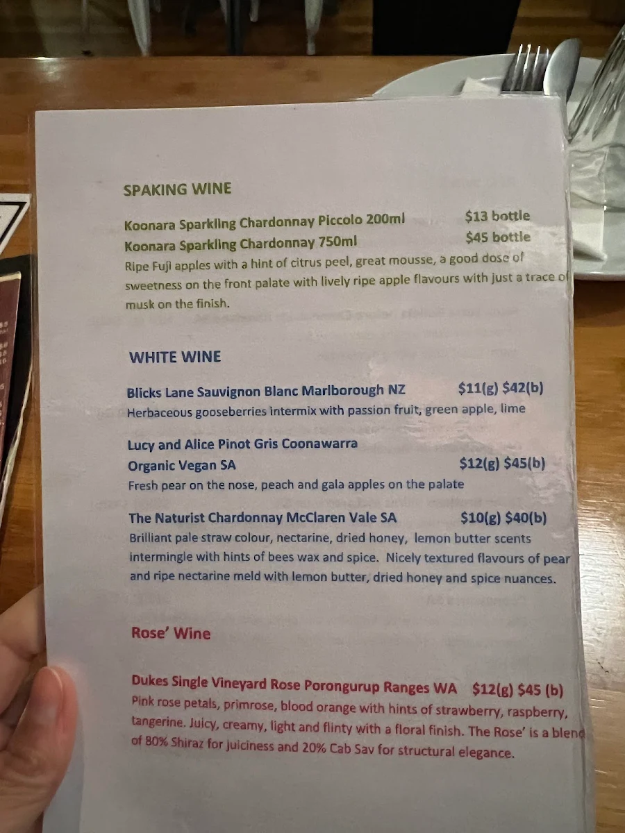 Menu, CHILI COCO
