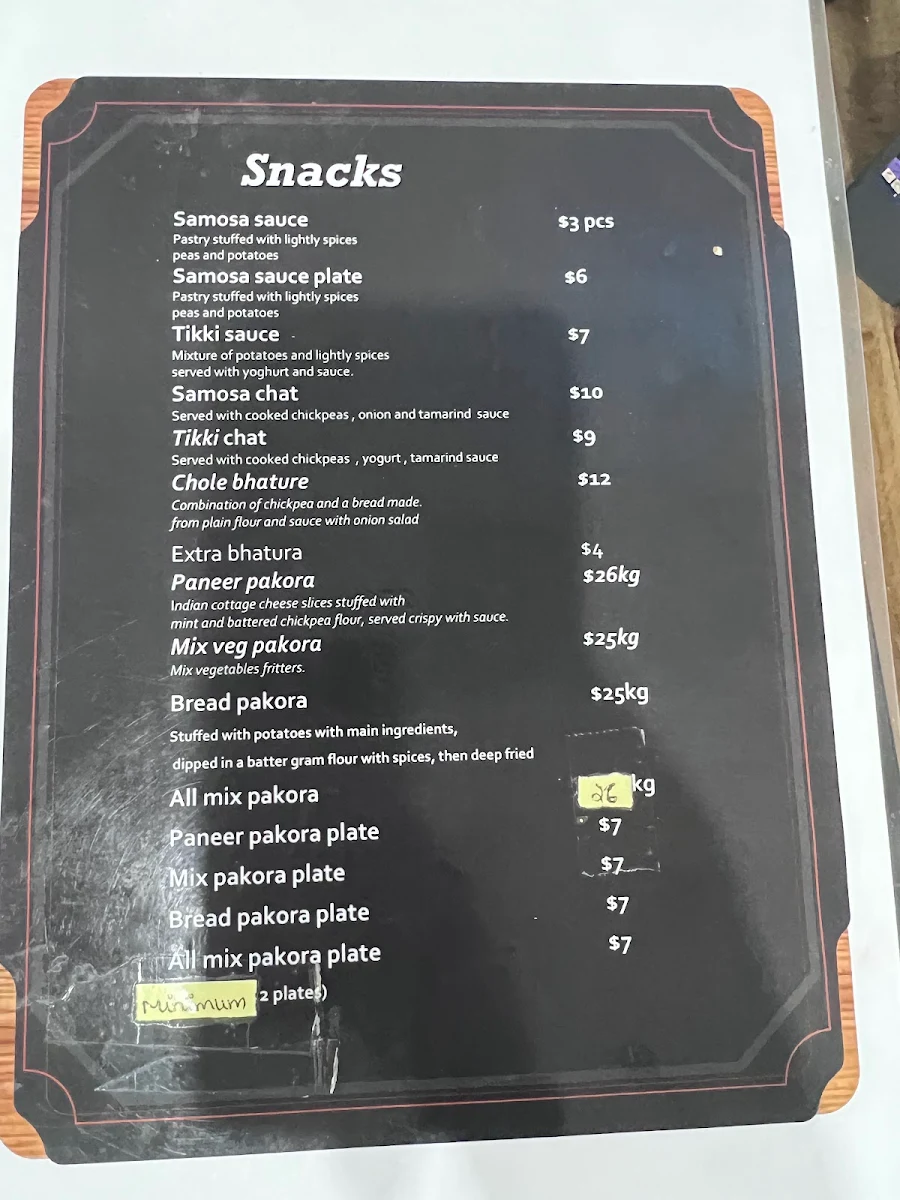 Menu, Khalsa Sweets And Snacks