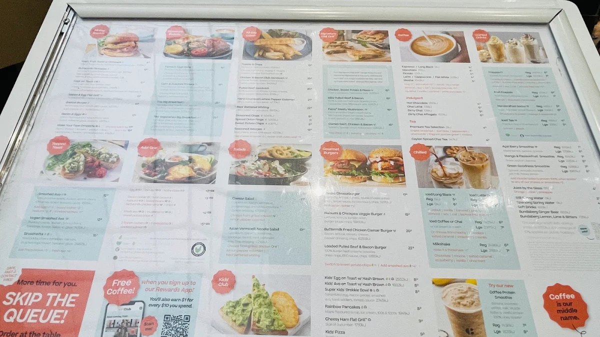 Menu, The Coffee Club Marion