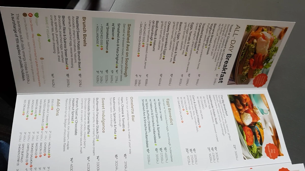 Menu, The Coffee Club Marion