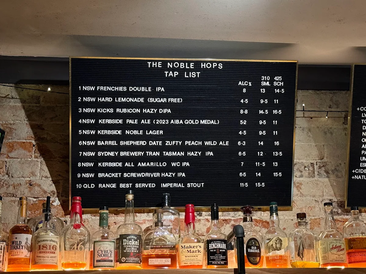 Menu, The Noble Hops