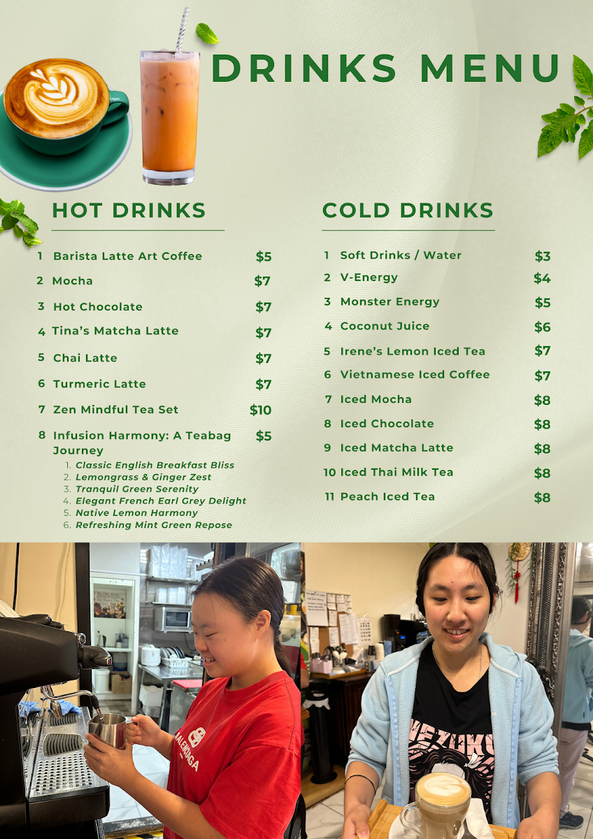 Menu, ZenTea Lounge