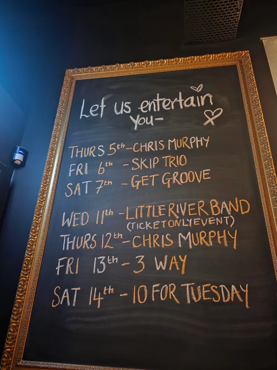 Menu, Vicky Browns Bar