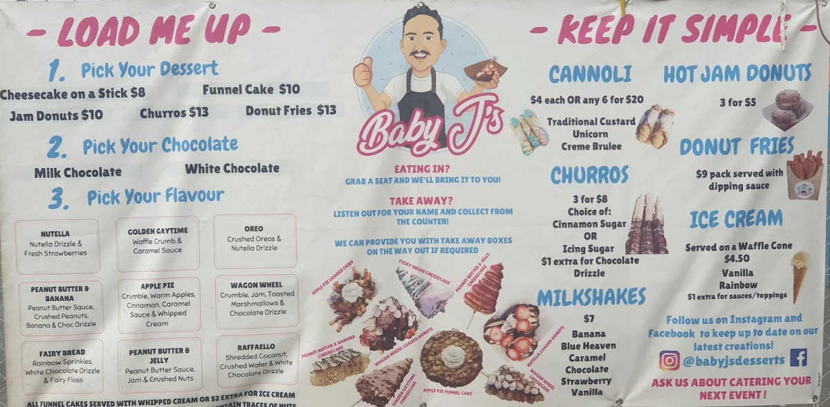 Menu, Baby J's