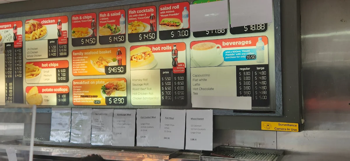 Menu, Hoxton Park Take Away