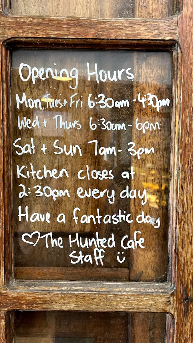 Menu, The Hunted Cafe