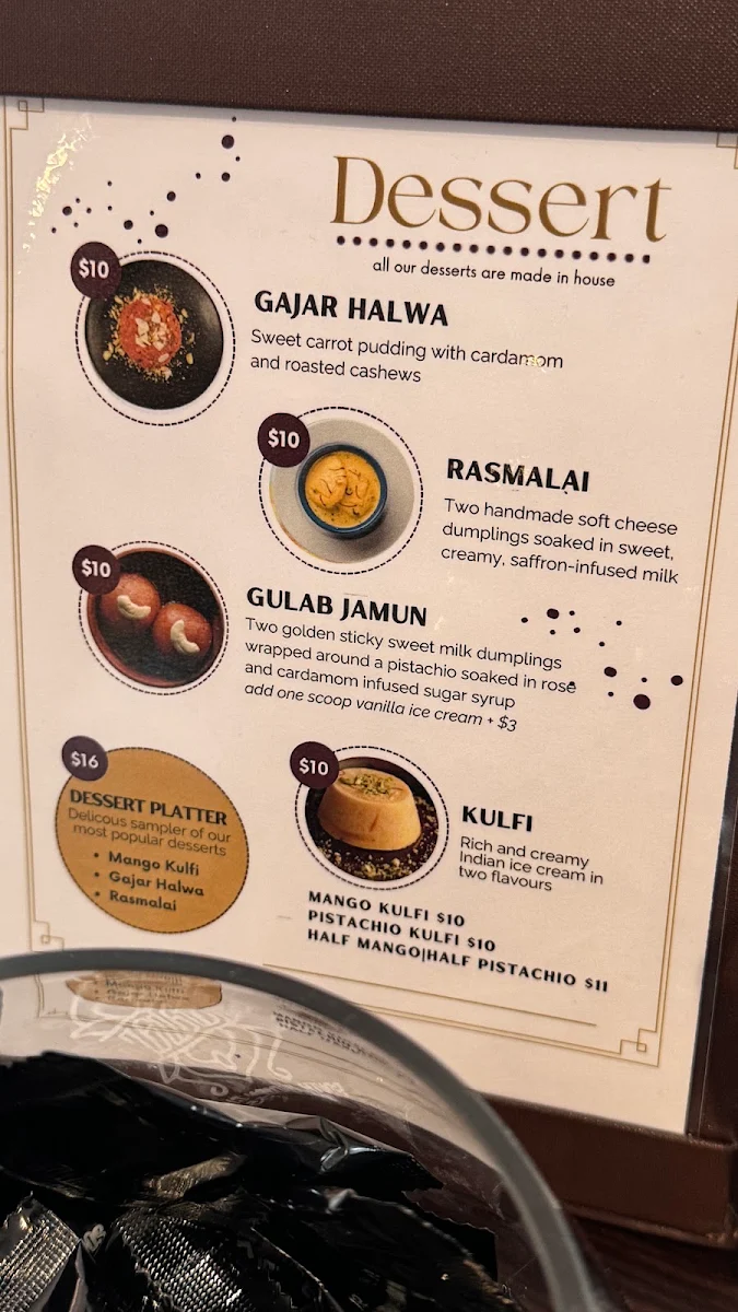 Menu, Malabar South Indian Restaurant