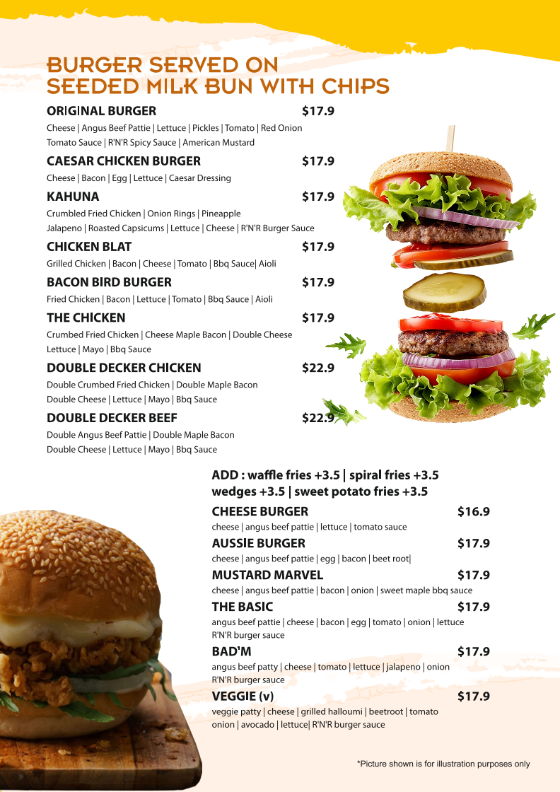 Menu, Ribs N Rums - Restaurant in Jindalee
