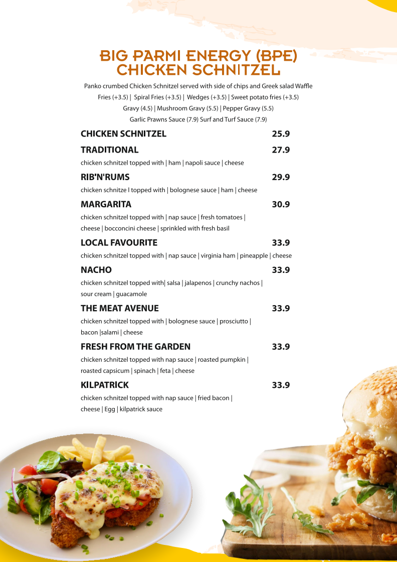 Menu, Ribs N Rums - Restaurant in Jindalee