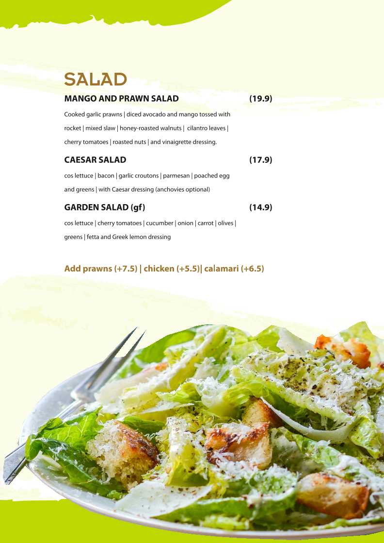 Menu, Ribs N Rums - Restaurant in Jindalee
