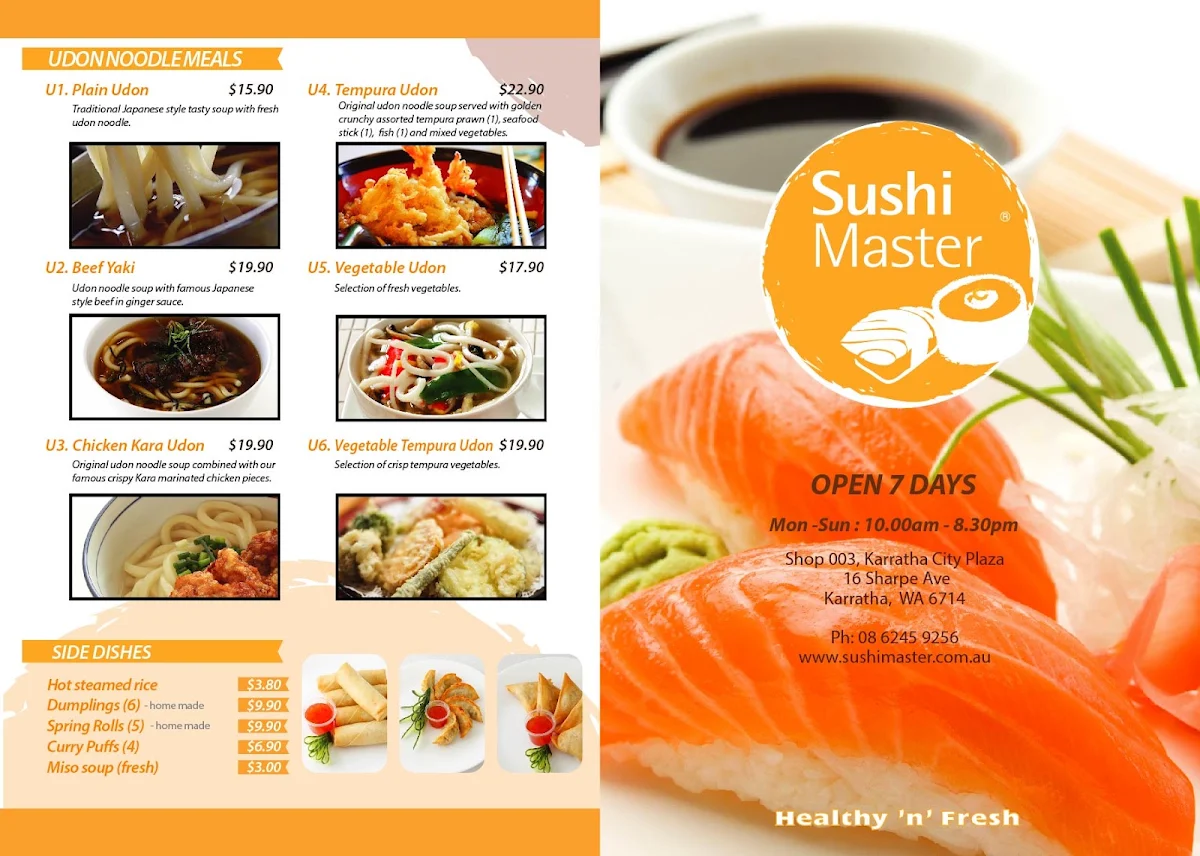 Menu, Sushi Master & DancinWok Karratha
