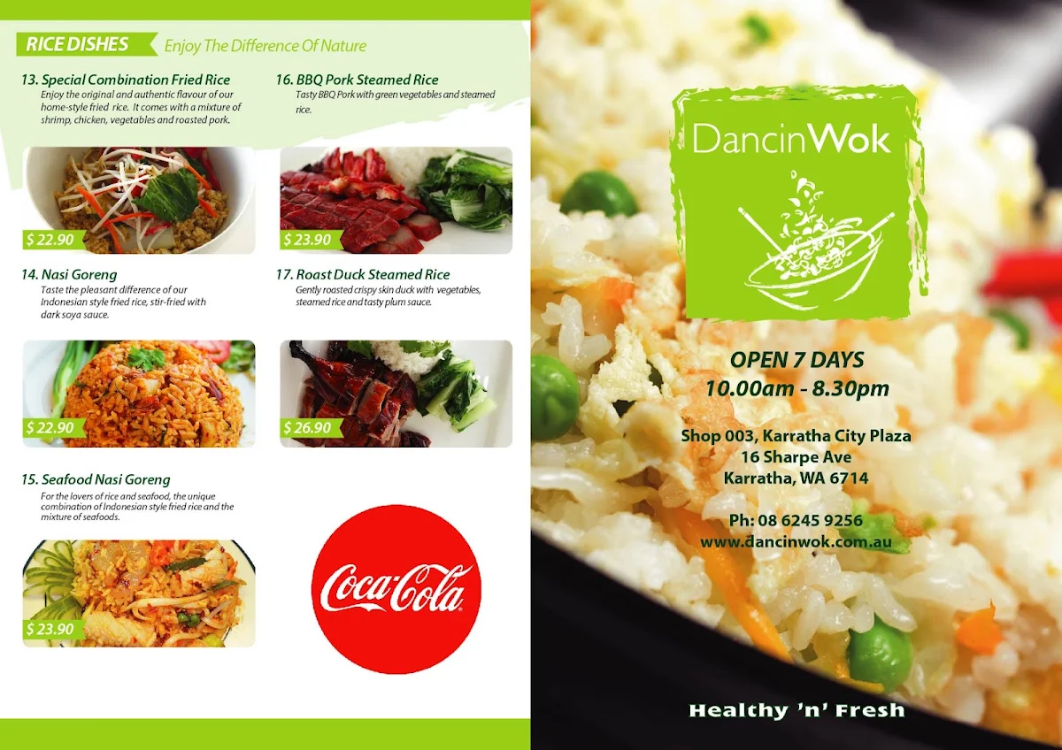 Menu, Sushi Master & DancinWok Karratha