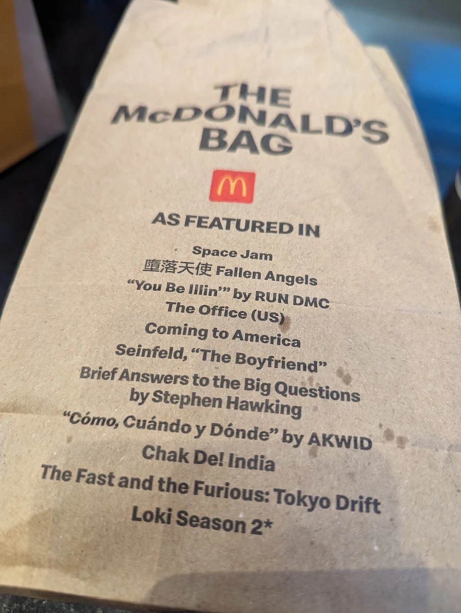 Menu, McDonald's International Airside II
