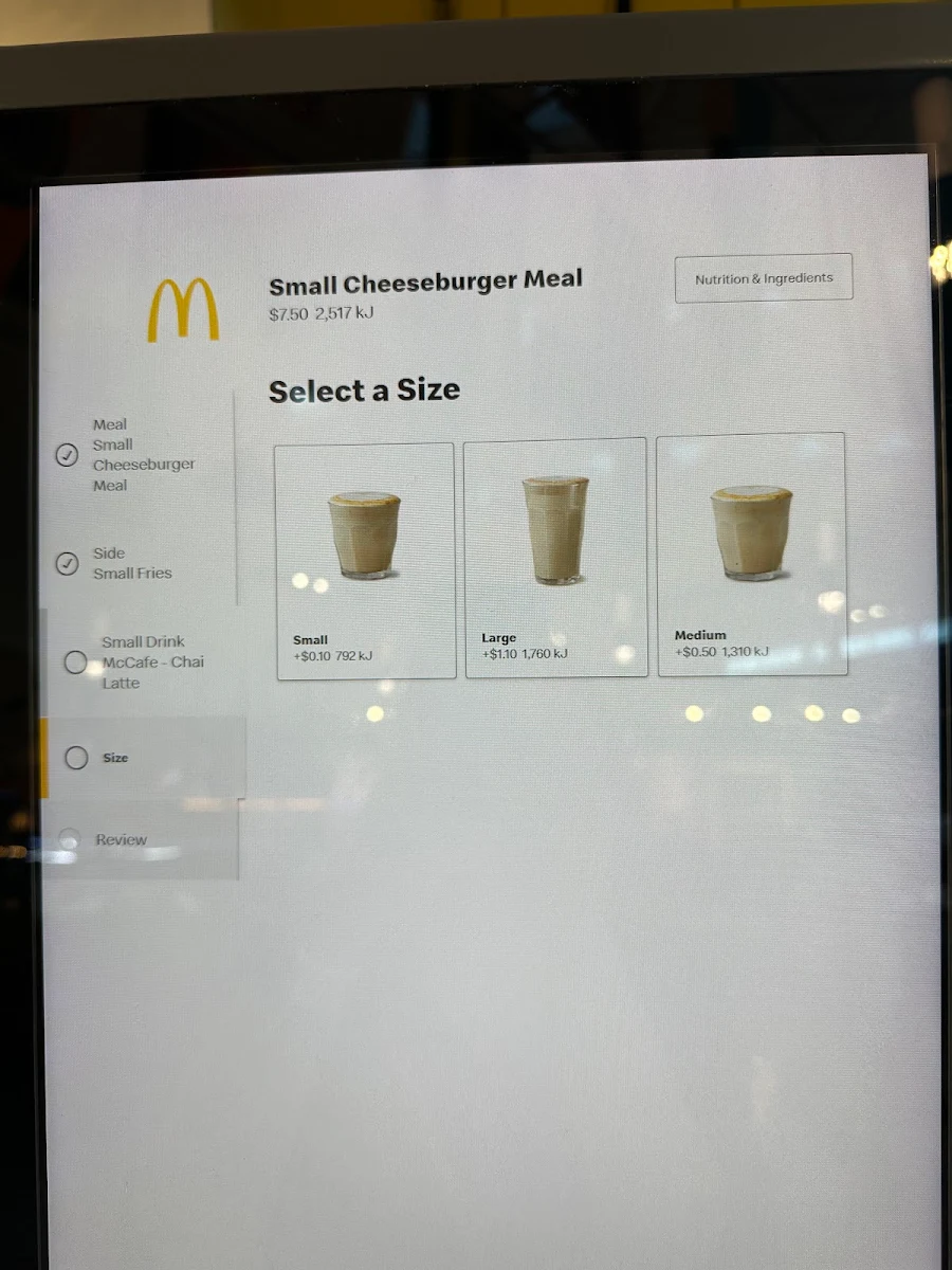 Menu, McDonald's International Airside II