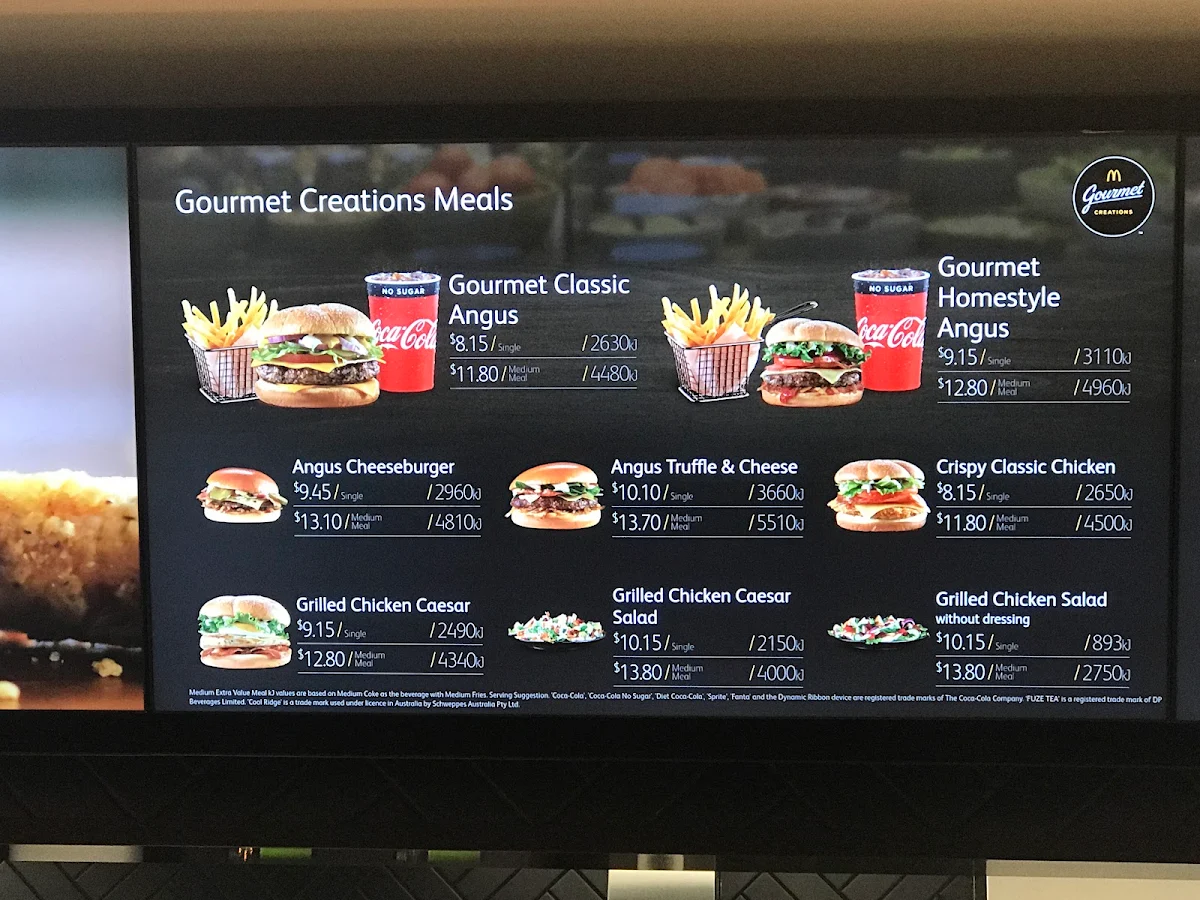 Menu, McDonald's International Airside II