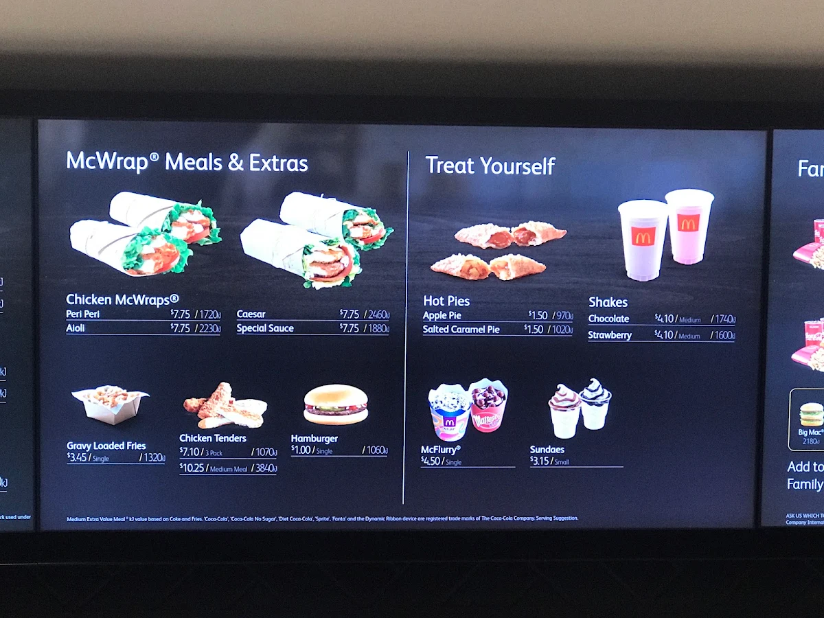 Menu, McDonald's International Airside II
