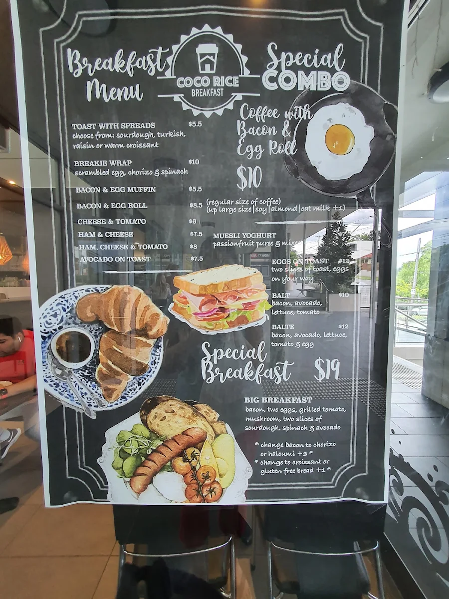 Menu, Coco Rice Thai Restaurant (Ryde)