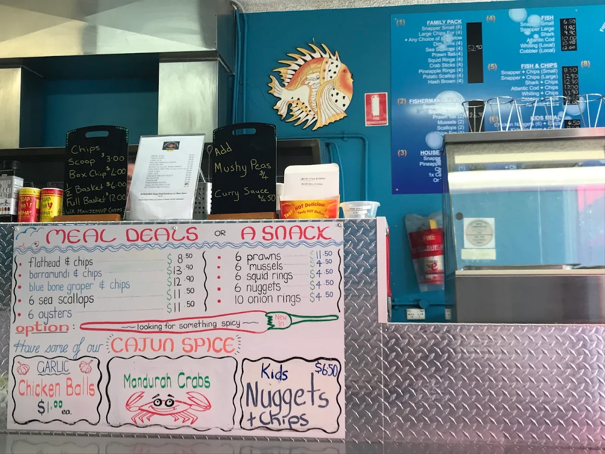 Menu, Mandurah Foreshore Fish & Chips