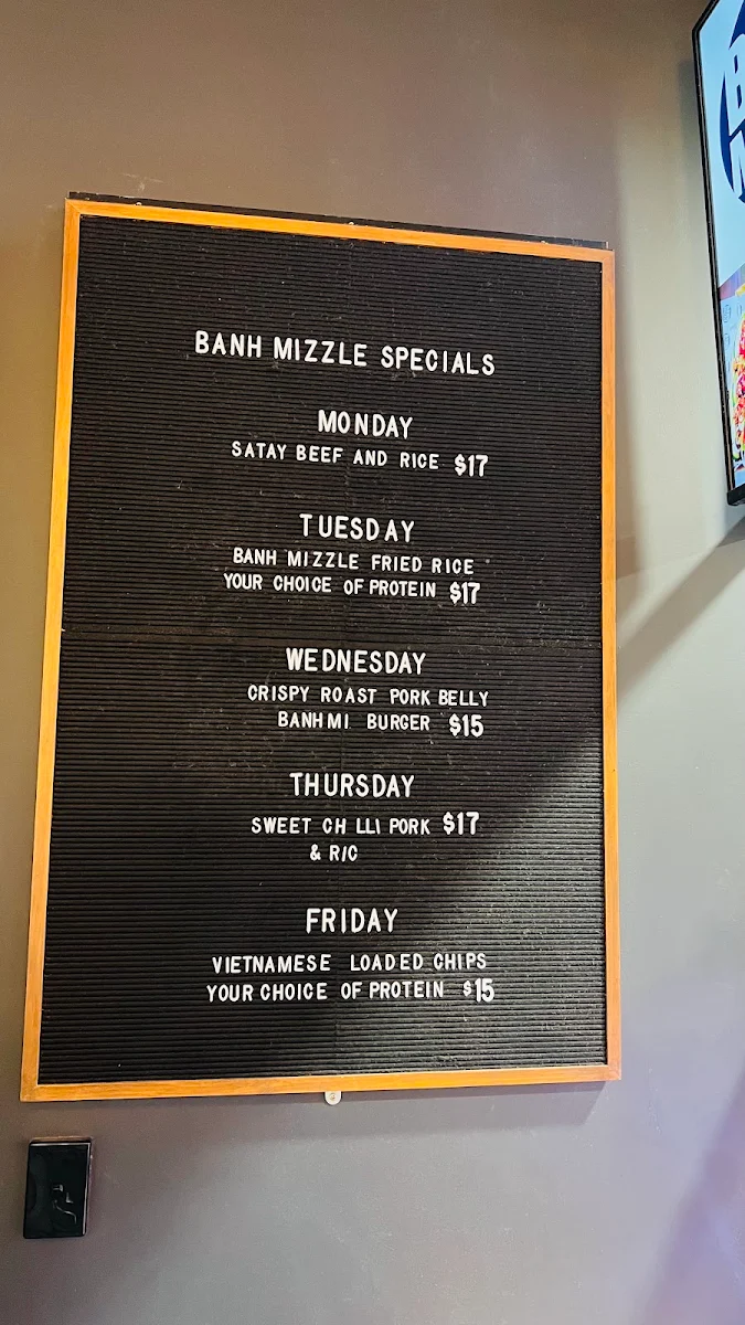 Menu, Banh Mizzle