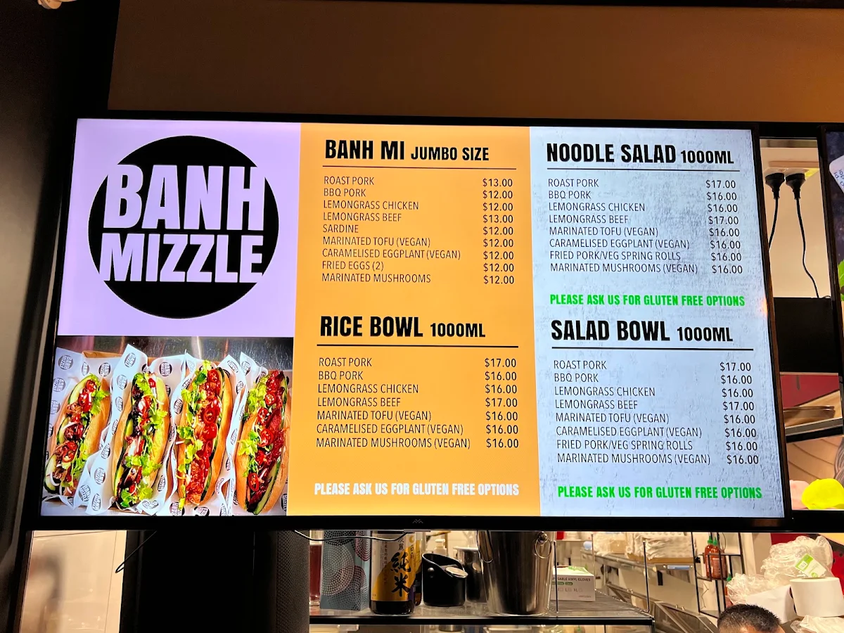 Menu, Banh Mizzle