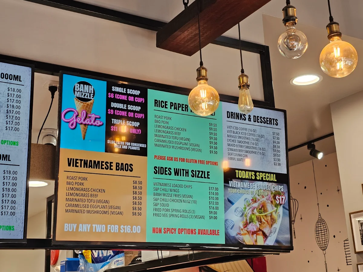 Menu, Banh Mizzle