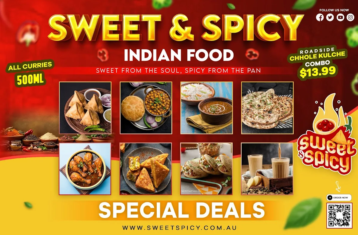 Menu, Sweet&Spicy Indian Food Truck
