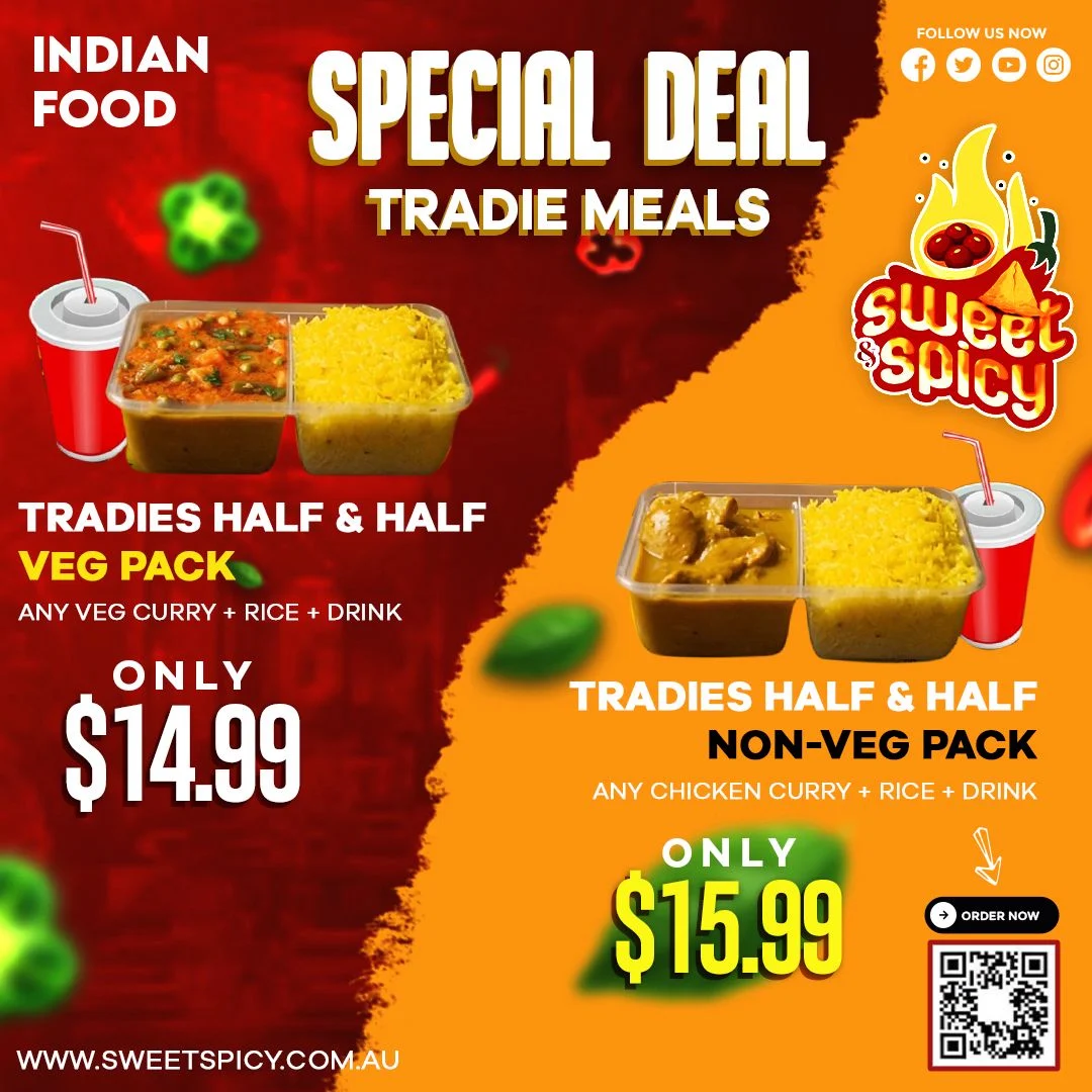 Menu, Sweet&Spicy Indian Food Truck
