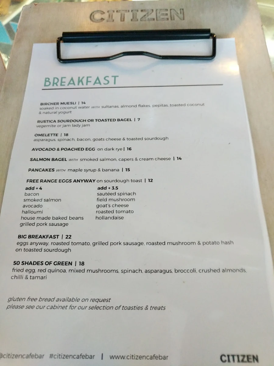 Menu, Citizen Function Space