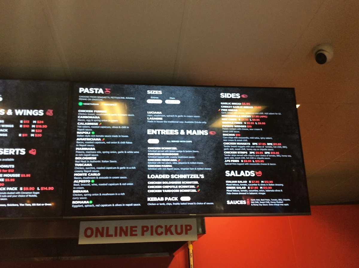 Menu, JJ's Pizza Bayswater North