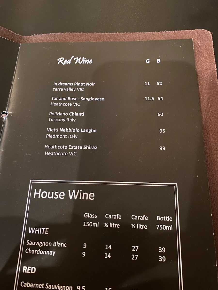 Menu, Bottega Toscana