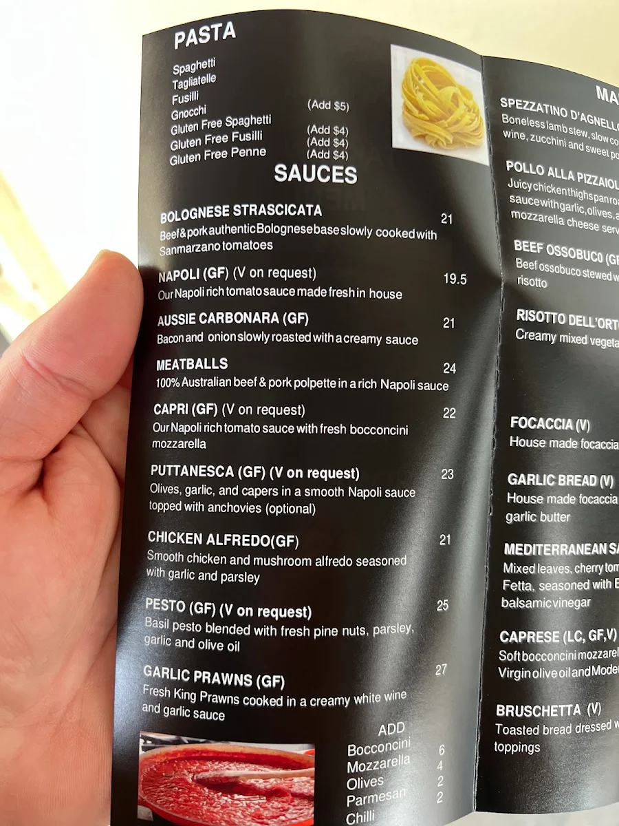 Menu, Bottega Toscana
