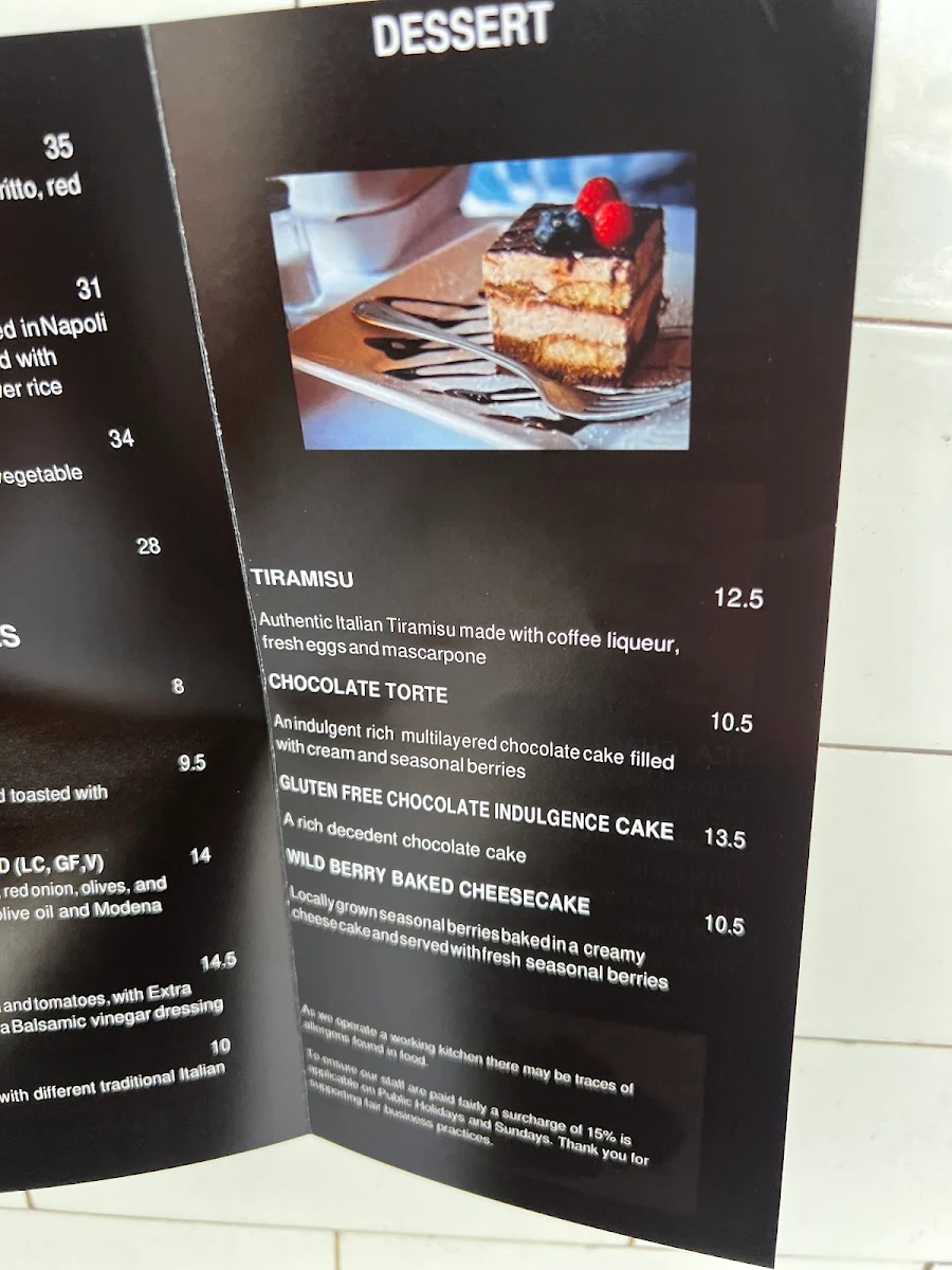 Menu, Bottega Toscana