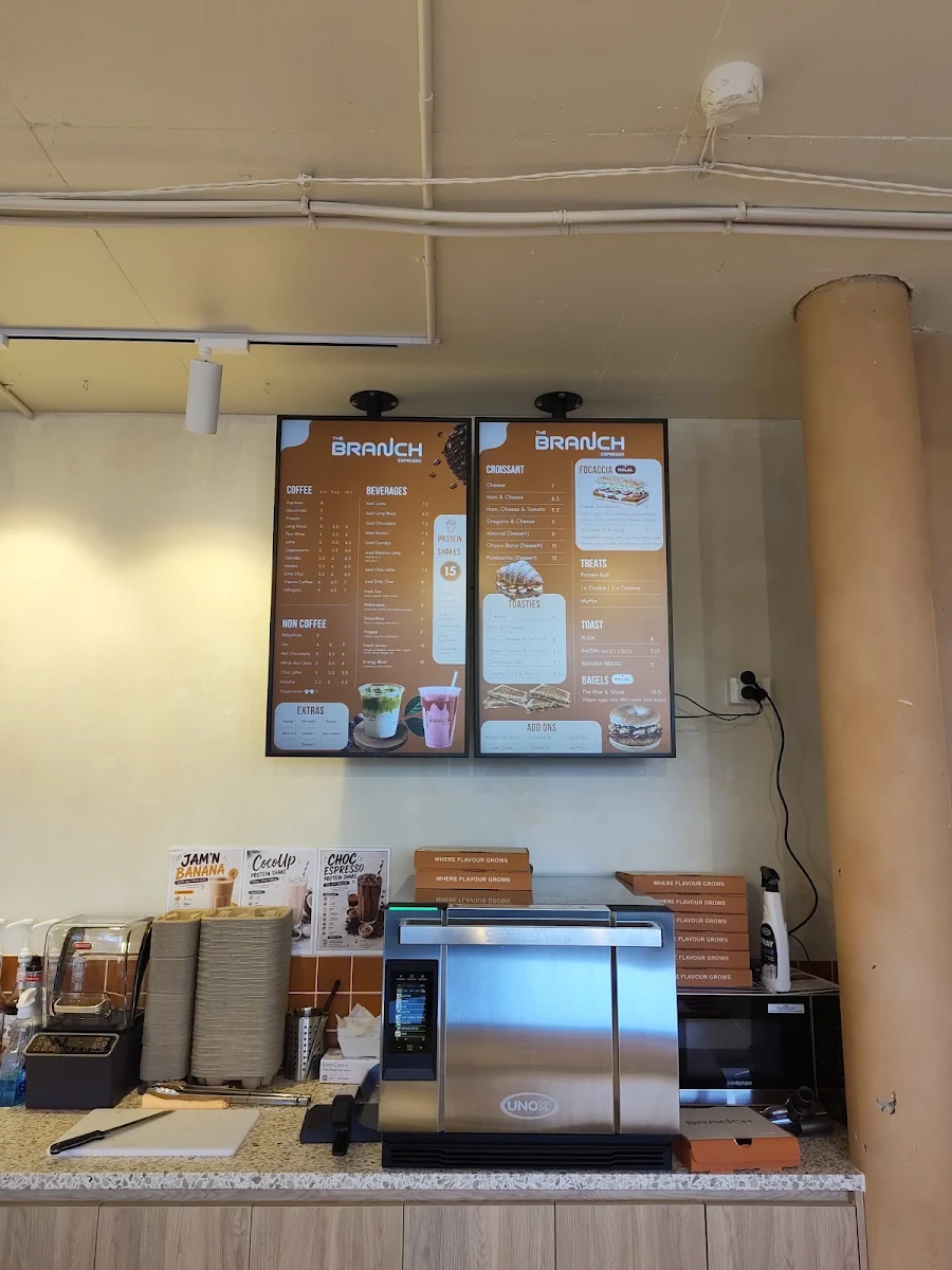 Menu, The Branch espresso