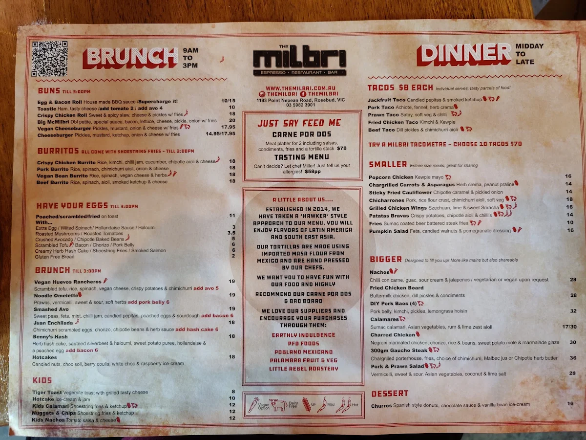 Menu, The Milbri
