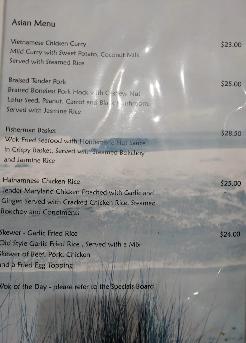 Menu, Kalbarri Motor Hotel