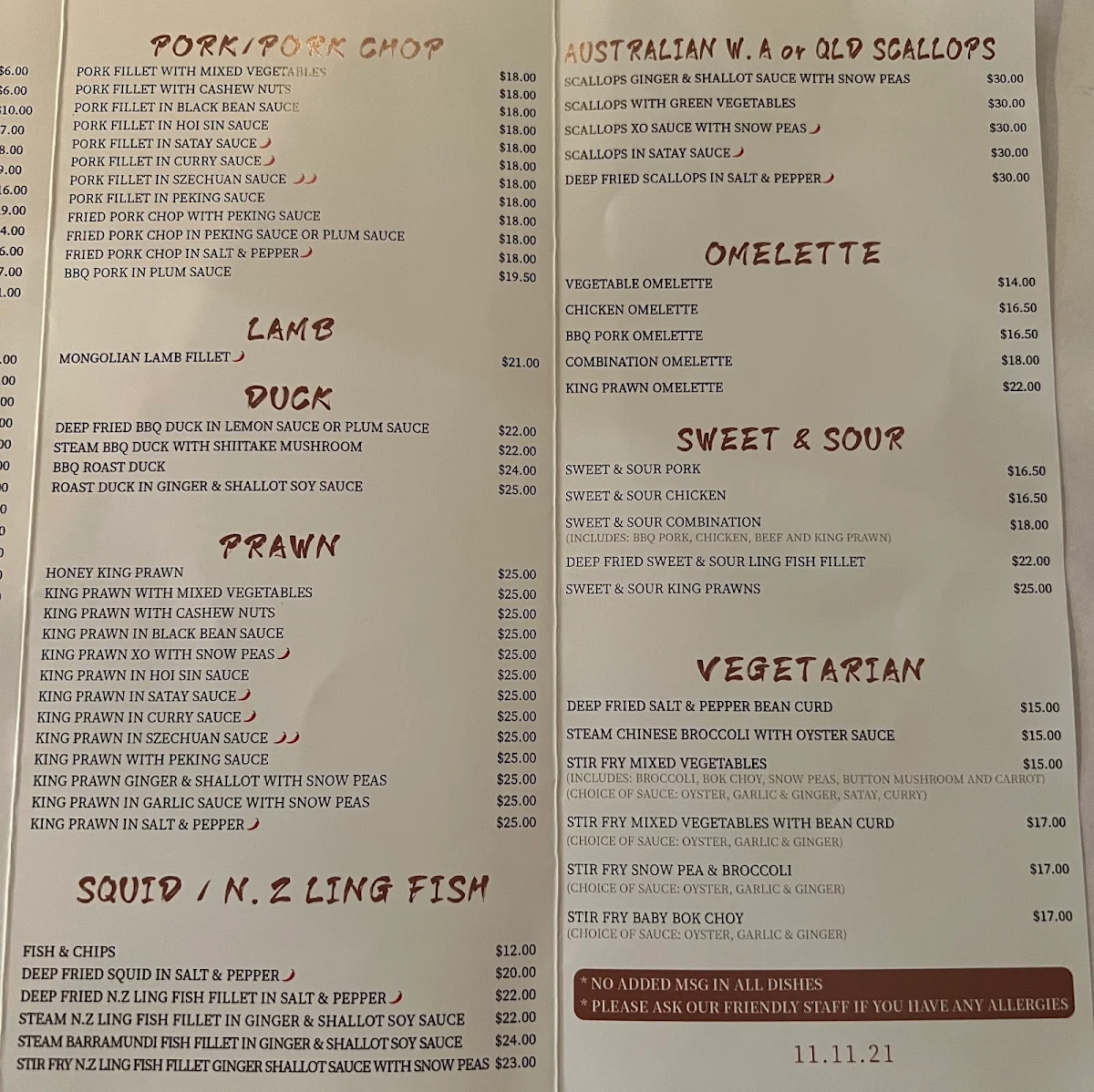 Menu, Don't Miss Out Chinese Cuisine