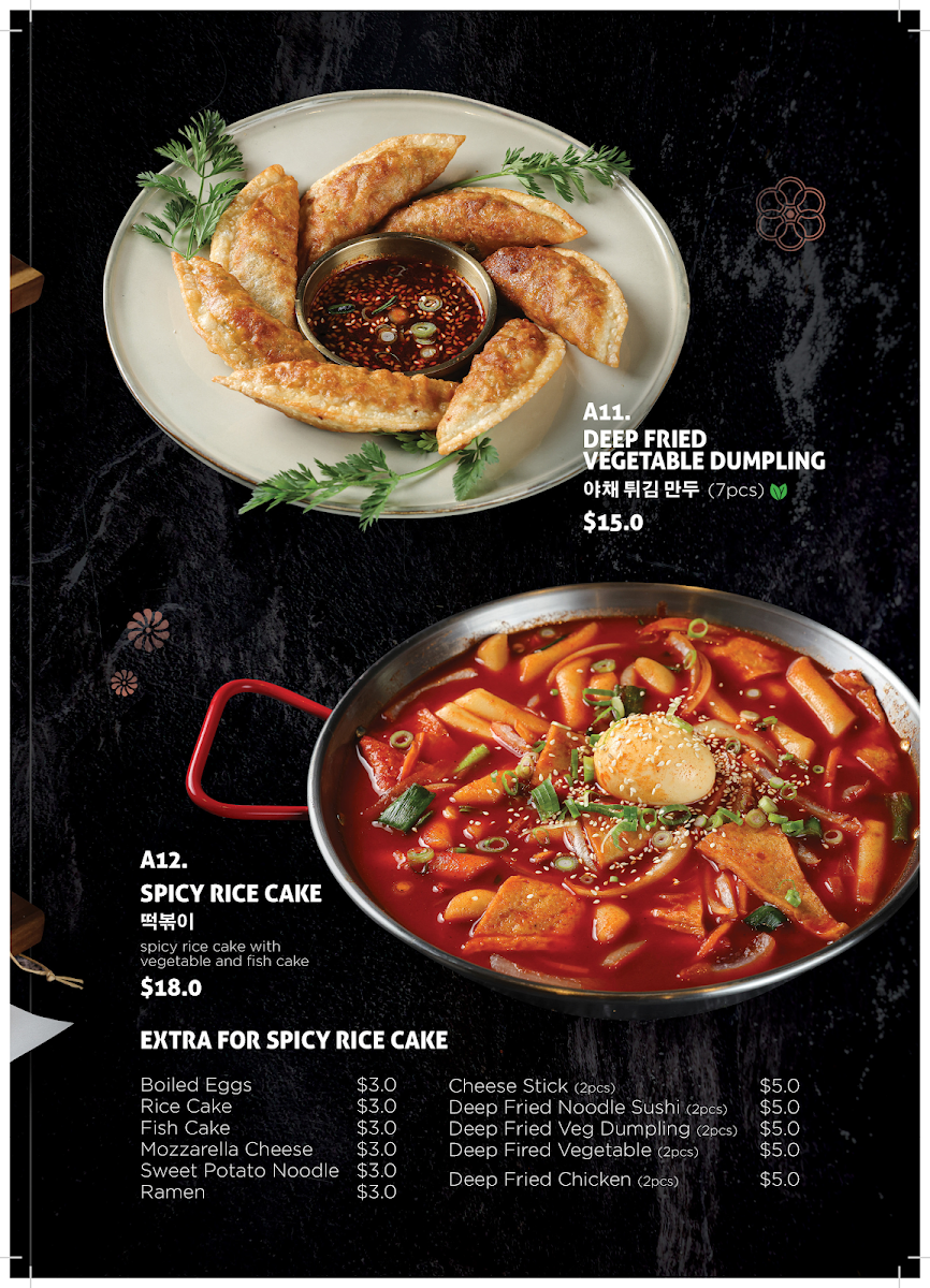 Menu, Hanok Korean BBQ